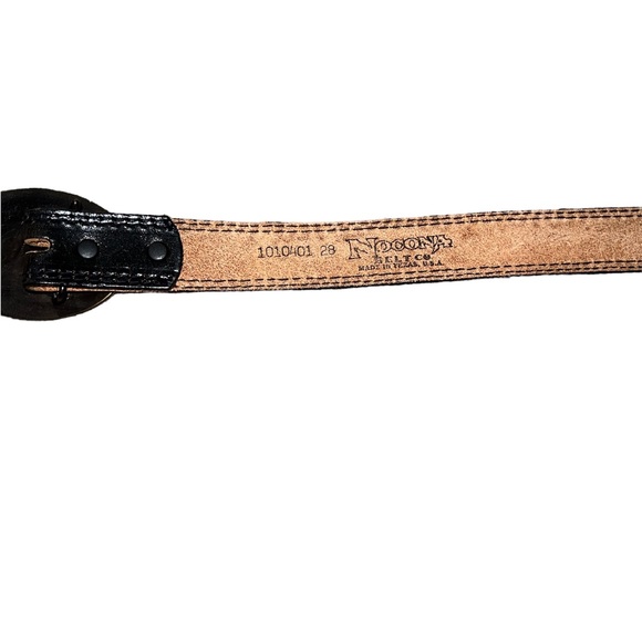 NOCONA black leather belt with American Pride Eagle buckle size 28 - Picture 3 of 5